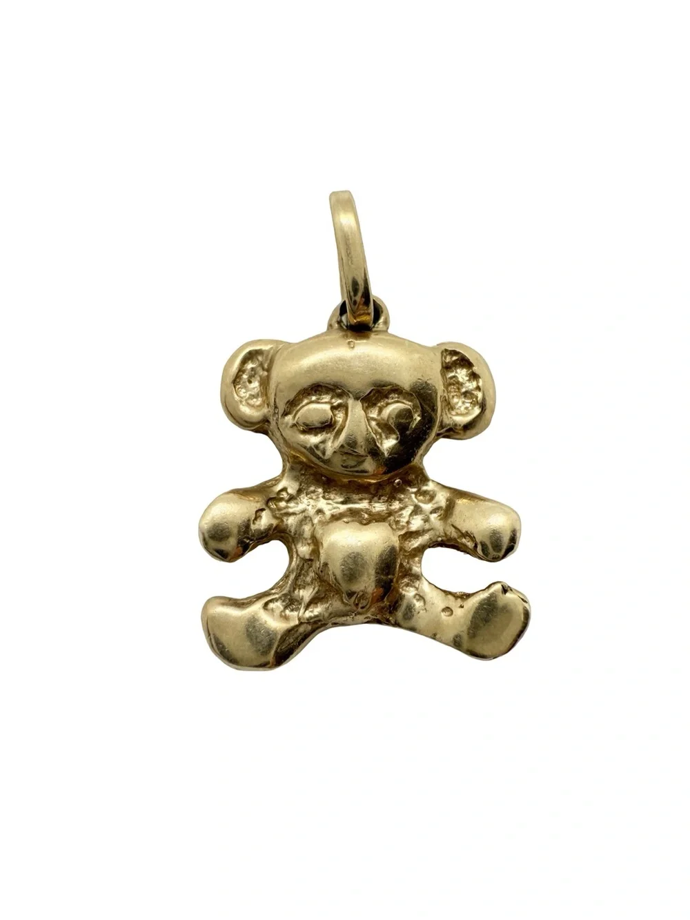 Gold Teddy Bear Pendant for Kids - Cute Charm Necklace